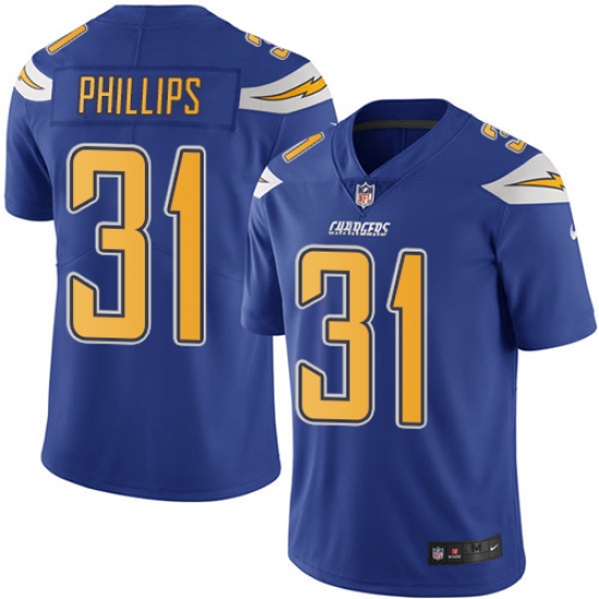 Youth Nike Los Angeles Chargers #31 Adrian Phillips Limited Electric Blue Rush Vapor Untouchable NFL Jersey - Ujersey