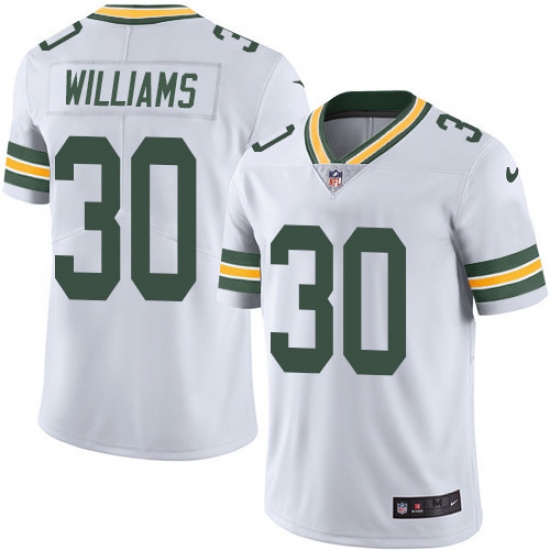 Men's Nike Green Bay Packers #30 Jamaal Williams White Vapor Untouchable Limited Player NFL Jersey - Ujersey