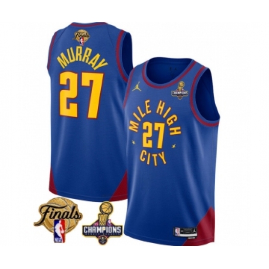 Men's Denver Nuggets #27 Jamal Murray Blue 2023 Nuggets Champions And Finals Statemenr Edition Stitched Basketball Jersey - Ujersey
