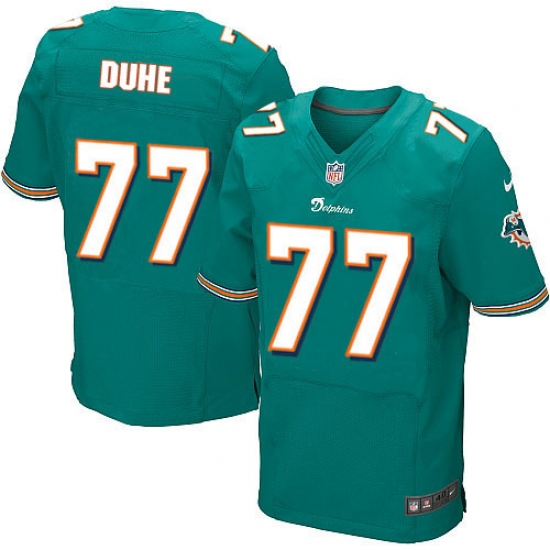 Men's Nike Miami Dolphins #77 Adam Joseph Duhe Elite Aqua Green Team Color NFL Jersey - Ujersey