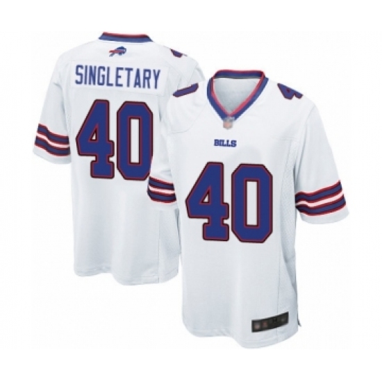 Men's Buffalo Bills #40 Devin Singletary Game White Football Jersey - Ujersey