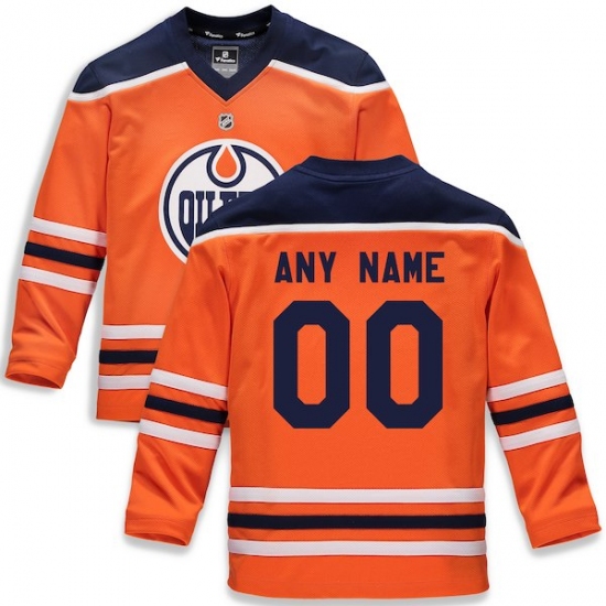 Youth Edmonton Oilers Fanatics Branded Orange Home Replica Custom Jersey - Ujersey