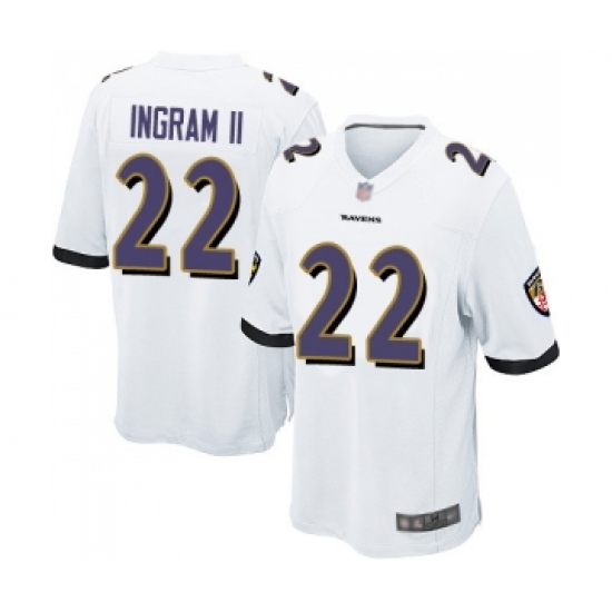 Men's Baltimore Ravens #22 Mark Ingram II Game White Football Jersey - Ujersey