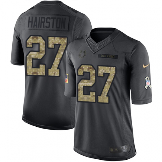 Youth Nike Indianapolis Colts #27 Nate Hairston Limited Black 2016 Salute to Service NFL Jersey - Ujersey
