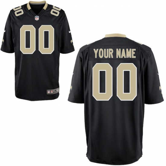 Youth New Orleans Saints Nike Black Custom Game Jersey - Ujersey