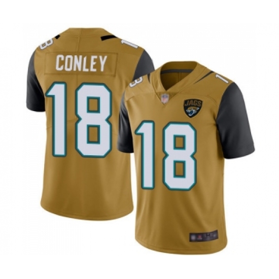 Men's Jacksonville Jaguars #18 Chris Conley Limited Gold Rush Vapor Untouchable Football Jersey - Ujersey