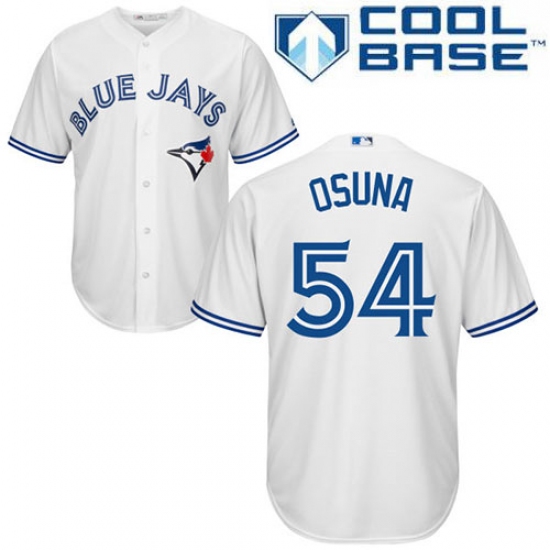 Men's Majestic Toronto Blue Jays #54 Roberto Osuna Replica White Home MLB Jersey - Ujersey