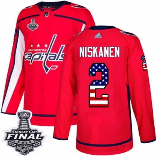 Youth Adidas Washington Capitals #2 Matt Niskanen Authentic Red USA Flag Fashion 2018 Stanley Cup Final NHL Jersey - Ujersey