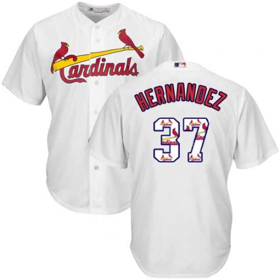 Men's Majestic St. Louis Cardinals #37 Keith Hernandez Authentic White Team Logo Fashion Cool Base MLB Jersey - Ujersey