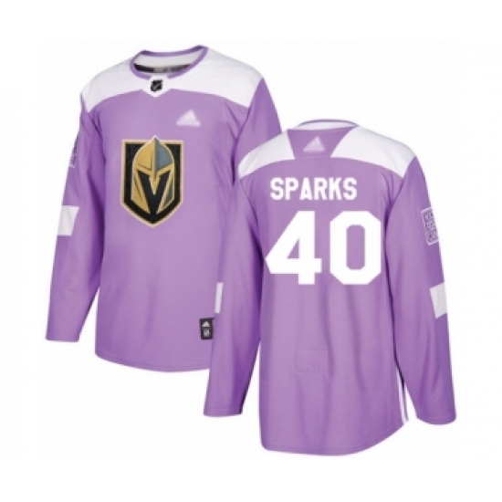 Youth Vegas Golden Knights #40 Garret Sparks Authentic Purple Fights Cancer Practice Hockey Jersey - Ujersey