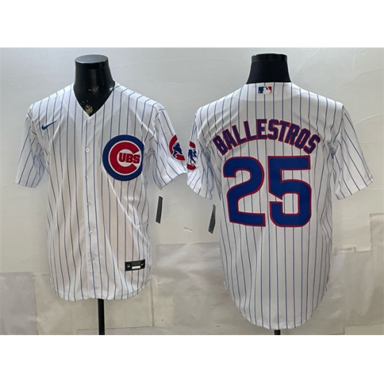 Men's Chicago Cubs #25 Moisés Ballesteros White Cool Base Stitched Baseball Jersey - Ujersey