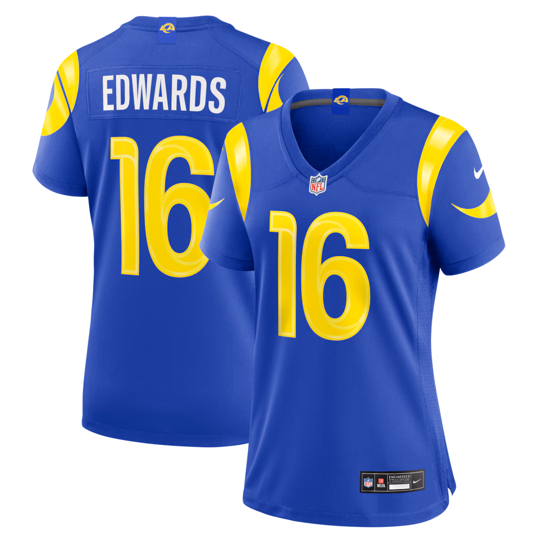 Women's Los Angeles Rams Tru Edwards Nike Royal Team Game Jersey
