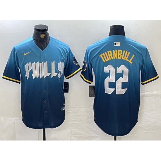 Men's Philadelphia Phillies #22 Spencer Turnbull Blue 2024 City Cool Base Jersey - Ujersey