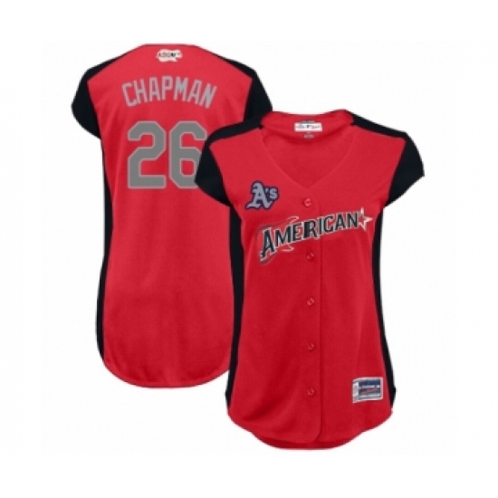 Women's Oakland Athletics #26 Matt Chapman Authentic Red American League 2019 Baseball All-Star Jersey - Ujersey