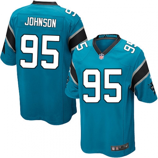 Men's Nike Carolina Panthers #95 Charles Johnson Game Blue Alternate NFL Jersey - Ujersey
