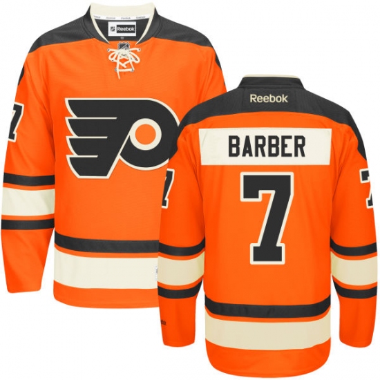 Women's Reebok Philadelphia Flyers #7 Bill Barber Premier Orange New Third NHL Jersey - Ujersey