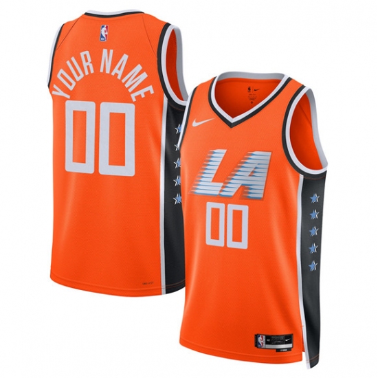 Men's Los Angeles Clippers Active Player Custom Orange 2025-26 City Edition Swingman Stitched Jersey - Ujersey