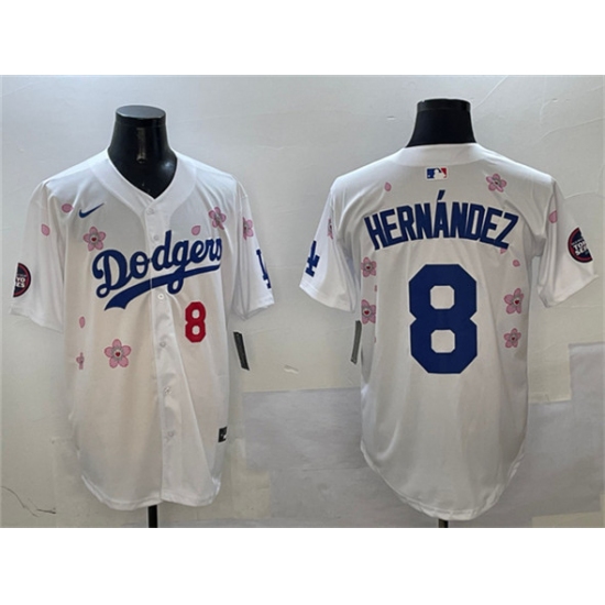 Men's Los Angeles Dodgers #8 Enrique Hernández White 2025 Tokyo Series Limited Stitched Baseball Jersey - Ujersey