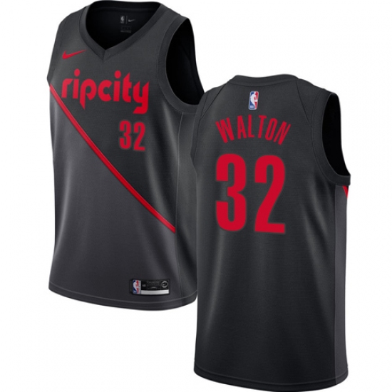 Women's Nike Portland Trail Blazers #32 Bill Walton Swingman Black NBA Jersey - 2018 19 City Edition - Ujersey