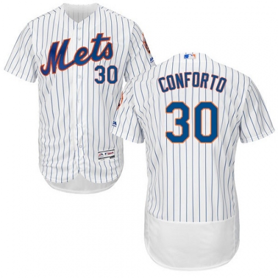 Men's Majestic New York Mets #30 Michael Conforto White Home Flex Base Authentic Collection MLB Jersey - Ujersey
