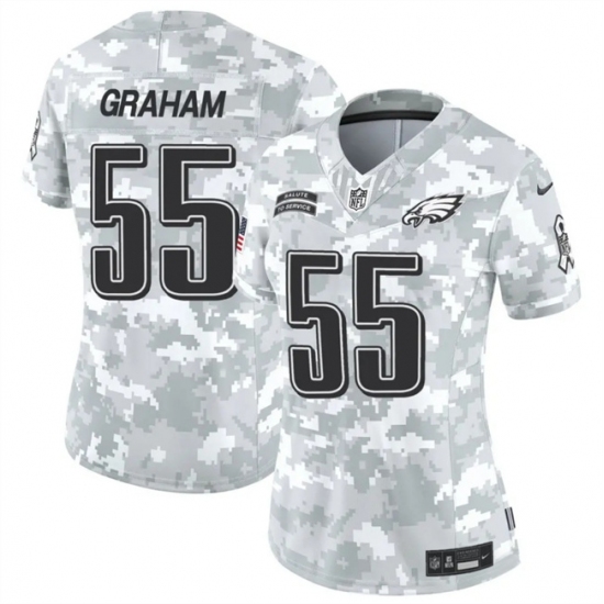 Women's Philadelphia Eagles #55 Brandon Graham 2024 F.U.S.E Arctic Camo Salute To Service Limited Stitched Jersey(Run Small) - Ujersey