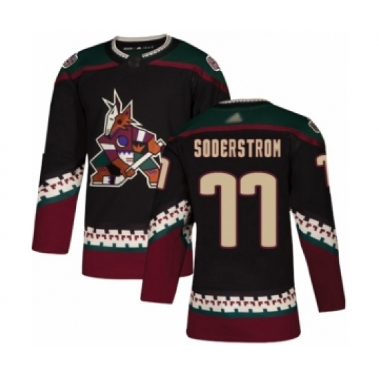 Men's Arizona Coyotes #77 Victor Soderstrom Authentic Black Alternate Hockey Jersey - Ujersey
