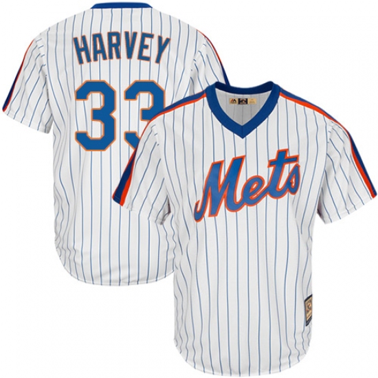 Men's Majestic New York Mets #33 Matt Harvey Replica White Cooperstown MLB Jersey - Ujersey