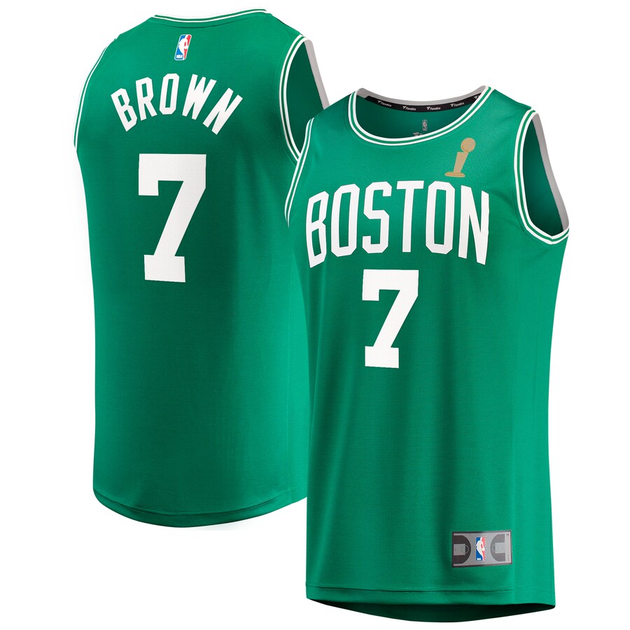 Youth Boston Celtics Jaylen Brown Fanatics Kelly Green 2024 NBA Finals Champions Fast Break Replica Player Jersey - Icon Edition - Ujersey NHL
