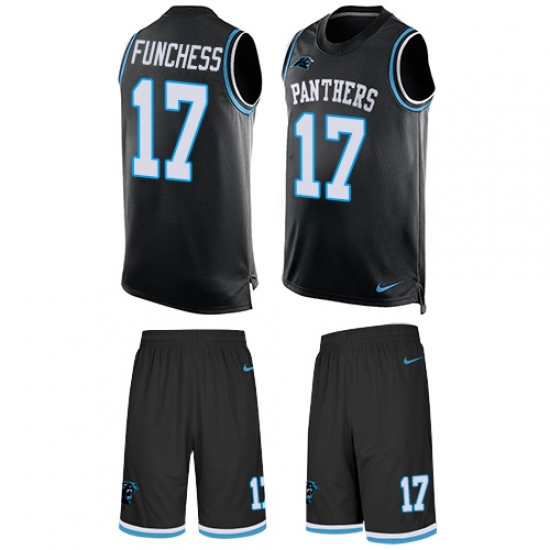Men's Nike Carolina Panthers #17 Devin Funchess Limited Black Tank Top Suit NFL Jersey - Ujersey