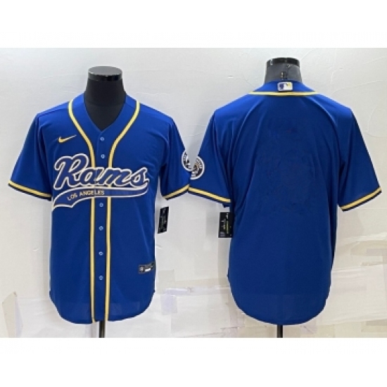 Men's Los Angeles Rams Blank Blue Stitched MLB Cool Base Nike Baseball Jersey - Ujersey