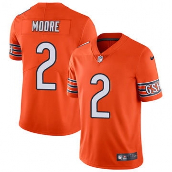 Youth Chicago Bears #2 DJ Moore Orange Vapor Limited Stitched NFL Jersey - Ujersey