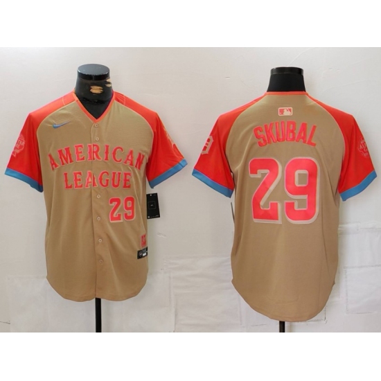 Men's Detroit Tigers #29 Tarik Skubal Number Cream 2024 All Star Limited Stitched Jersey - Ujersey