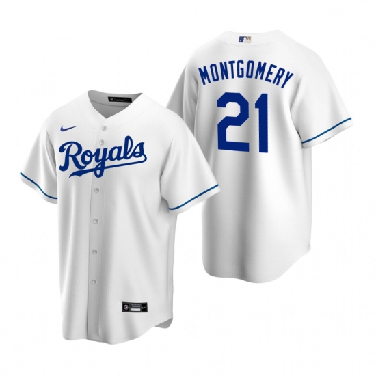Men's Nike Kansas City Royals #21 Mike Montgomery White Home Stitched Baseball Jersey - Ujersey