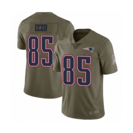 Youth New England Patriots #85 Ryan Izzo Limited Olive 2017 Salute to Service Football Jersey - Ujersey