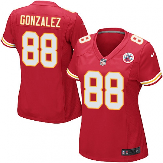 Women's Nike Kansas City Chiefs #88 Tony Gonzalez Game Red Team Color NFL Jersey - Ujersey