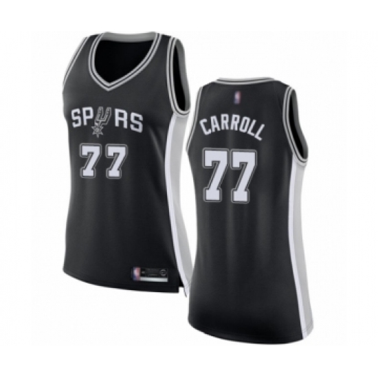 Women's San Antonio Spurs #77 DeMarre Carroll Swingman Black Basketball Jersey - Icon Edition - Ujersey