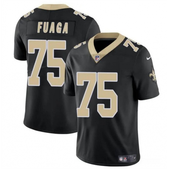 Men's New Orleans Saints #75 Taliese Fuaga Black 2024 Draft Vapor Limited Football Stitched Jersey - Ujersey