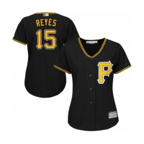 Women's Pittsburgh Pirates #15 Pablo Reyes Authentic Black Alternate Cool Base Baseball Player Jersey - Ujersey