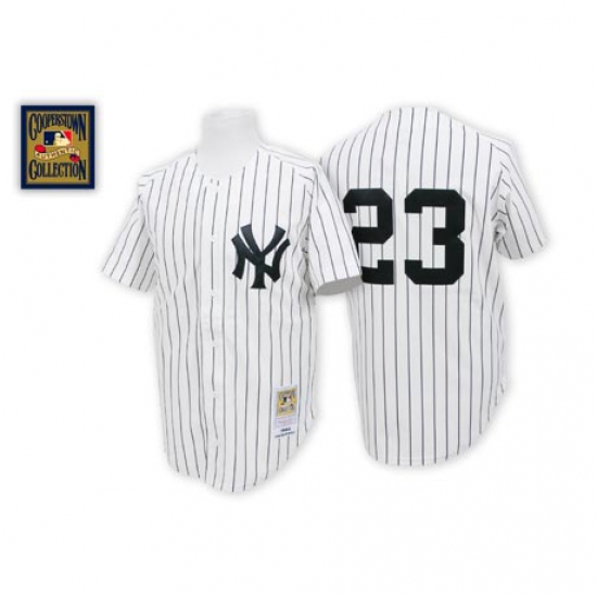 Men's Mitchell and Ness New York Yankees #23 Don Mattingly Replica White Throwback MLB Jersey - Ujersey