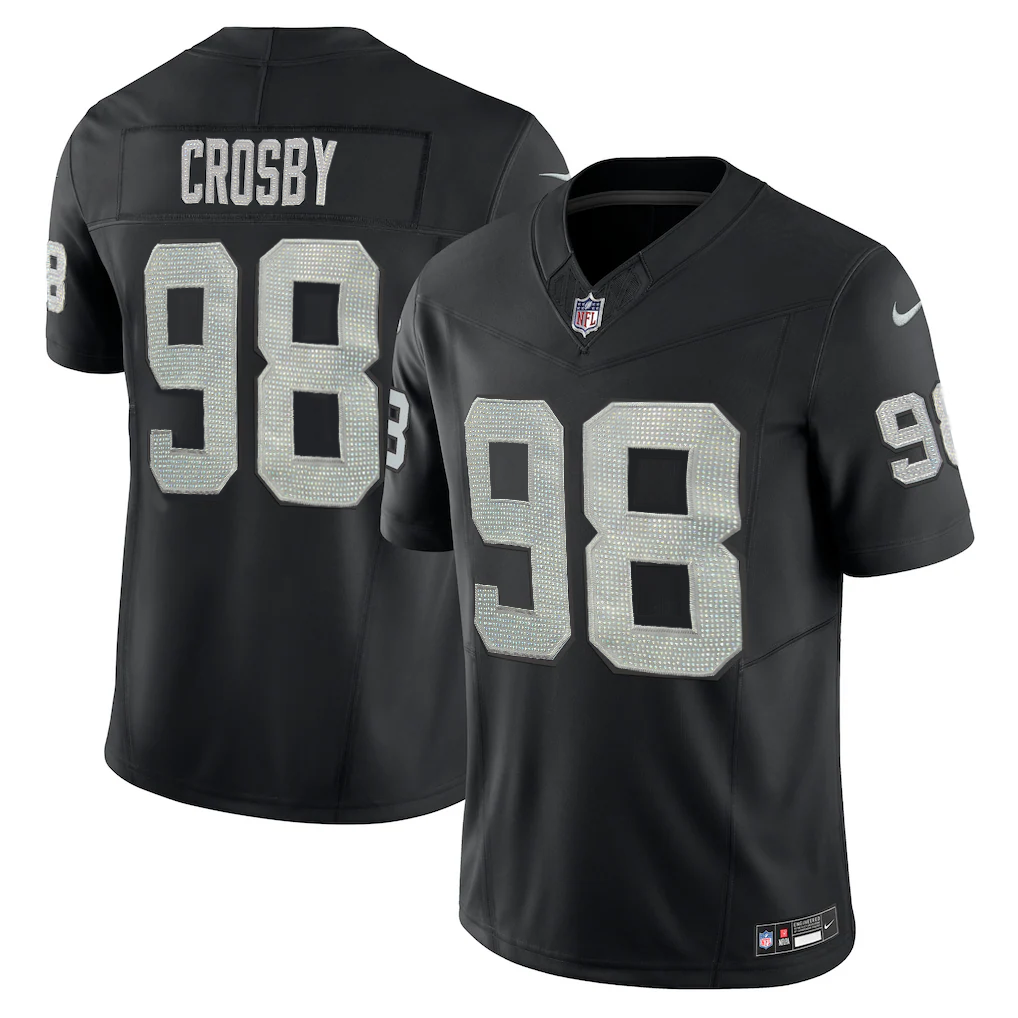 [Diamond-Studded Collector's Edition] Maxx Crosby Las Vegas Raiders Vapor F.U.S.E. Limited Jersey - Black - Ujersey