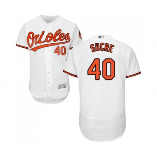 Men's Baltimore Orioles #40 Jesus Sucre White Home Flex Base Authentic Collection Baseball Jersey - Ujersey