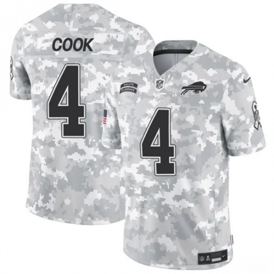 Men's Buffalo Bills #4 James Cook 2024 F.U.S.E. Arctic Camo Salute to Service Limited Football Stitched Jersey - Ujersey