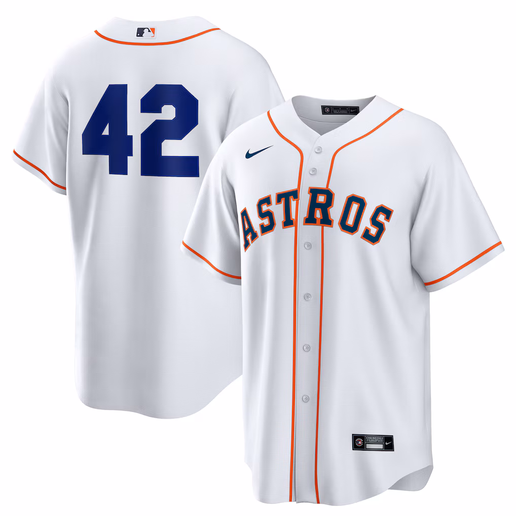 Men's Houston Astros Nike White Home  2025 Jackie Robinson Day Replica Jersey - Ujersey