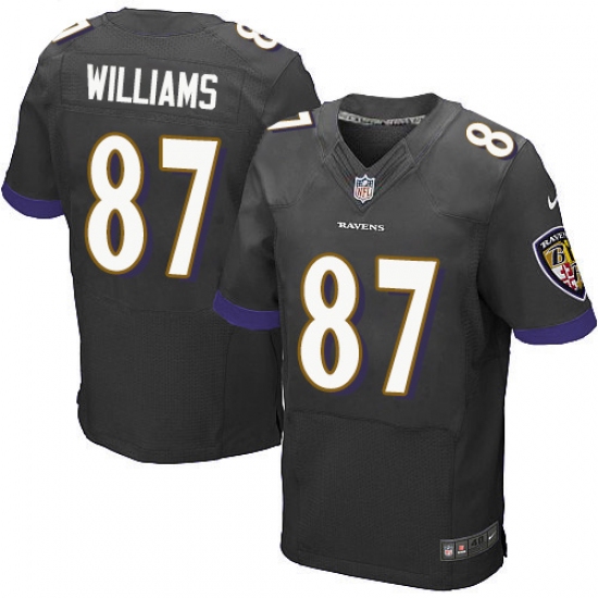 Men's Nike Baltimore Ravens #87 Maxx Williams Elite Black Alternate NFL Jersey - Ujersey