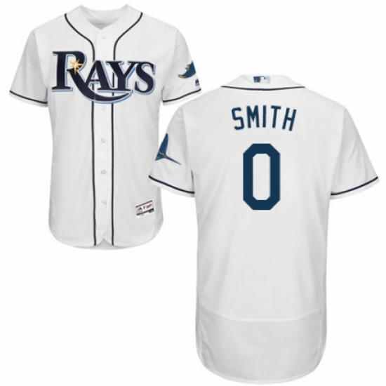 Men's Majestic Tampa Bay Rays #0 Mallex Smith Home White Home Flex Base Authentic Collection MLB Jersey - Ujersey