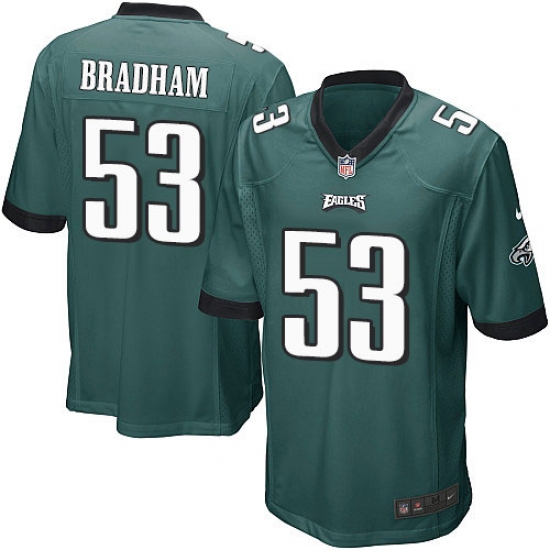 Men's Nike Philadelphia Eagles #53 Nigel Bradham Game Midnight Green Team Color NFL Jersey - Ujersey