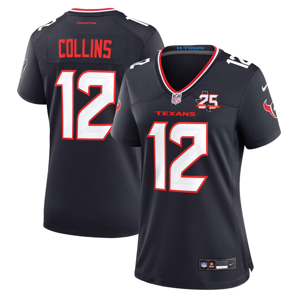 Women's Houston Texans Nico Collins Nike Navy Team 25th Season Game Jersey