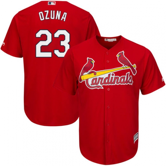 Men's Majestic St. Louis Cardinals #23 Marcell Ozuna Replica Red Alternate Cool Base MLB Jersey - Ujersey