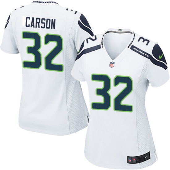 Women's Nike Seattle Seahawks #32 Chris Carson Game White NFL Jersey - Ujersey