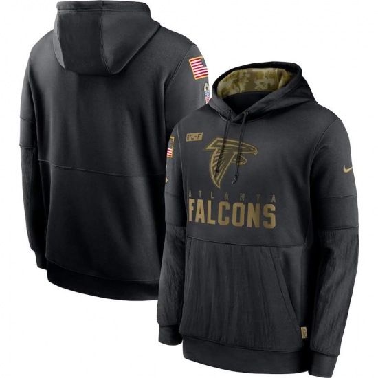 Men's NFL Atlanta Falcons 2020 Salute To Service Black Pullover Hoodie - Ujersey
